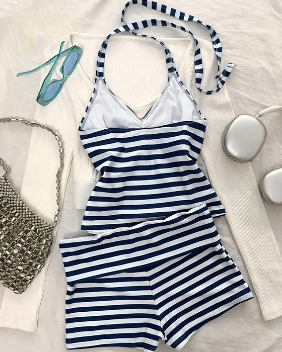 Tankini Boy Short Rayure