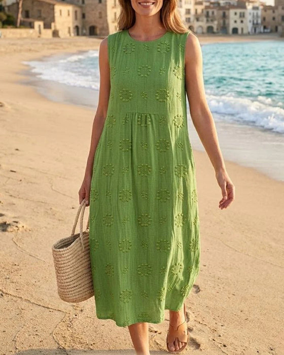 Robe Frais Imprimé Sans Manches