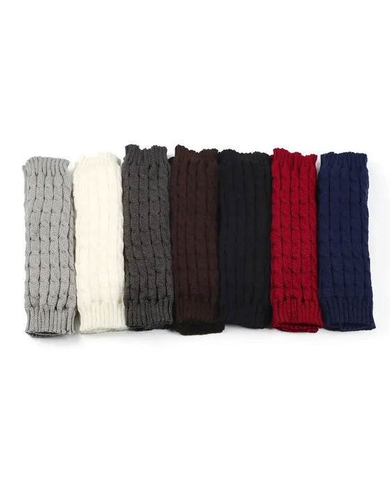 Jambières En Tricot À Câbles Doublées Polaire Manchons De Bottes Thermiques
