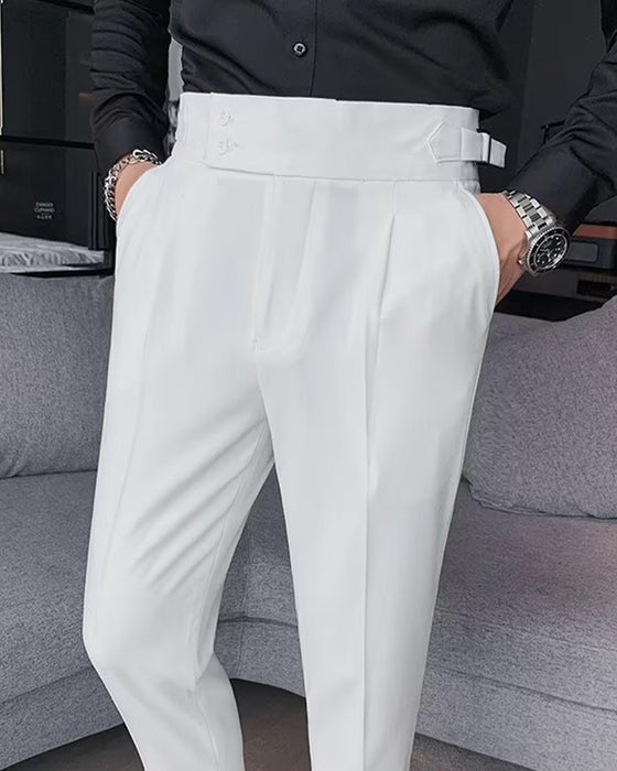 Pantalon Hommes Poche Unie Décontracté Robe