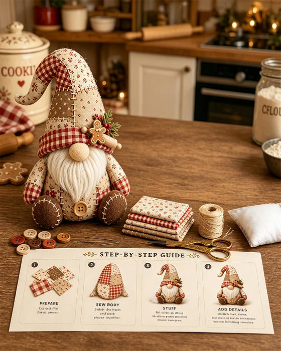 🧵 Kit De Patchwork DIY Gnome – Créez Votre Propre Adorable Gnome 🧙‍♂️