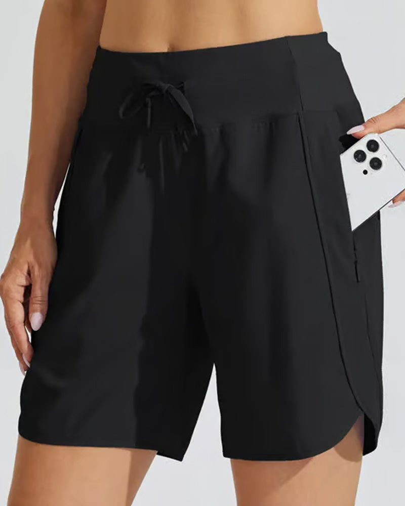 Short De Sport Taille Haute Avec Contrôle Du Ventre