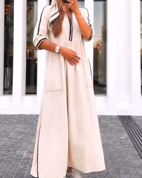 Robe Revers Poche Fente