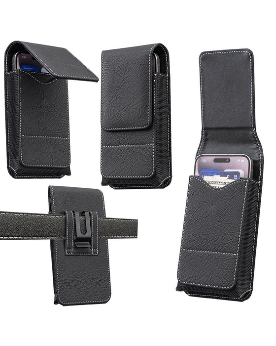 🔥 Étui De Ceinture Pour Téléphone 📱 Holster En Cuir Multi-Poches Avec Porte-Cartes