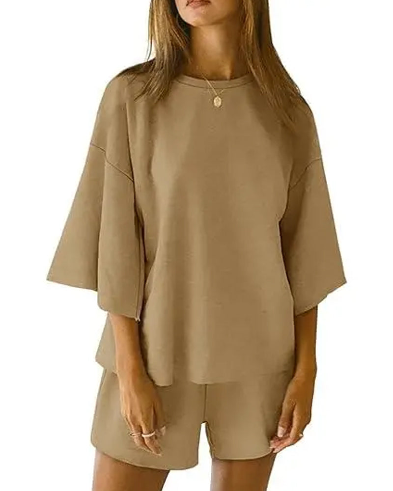 Ensemble Taille Élastique Short Décontracté