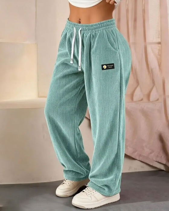 Pantalon Vertical Cordonnier Cordon Jambe Large Décontracté