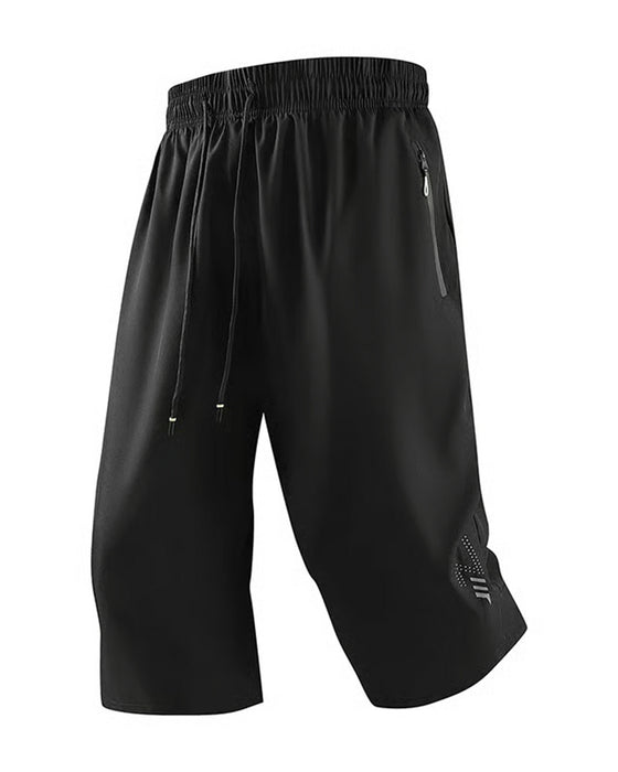 Pantalon Taille Élastique Poche Fermeture Éclair Cordon