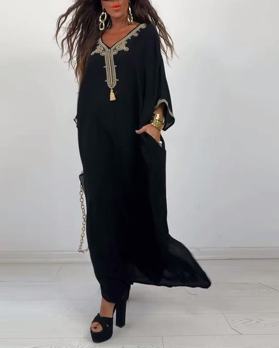 Robe simple ample à col en V