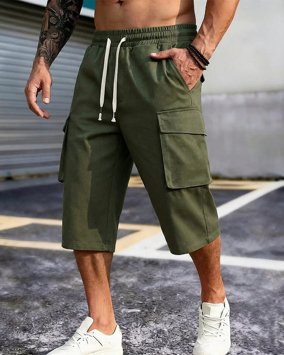 Pantalon Taille Élastique Cordon Poche Homme