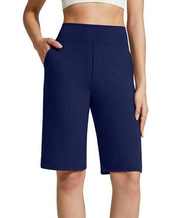Pantalon Couleur Unie Taille Haute Jambe Droite