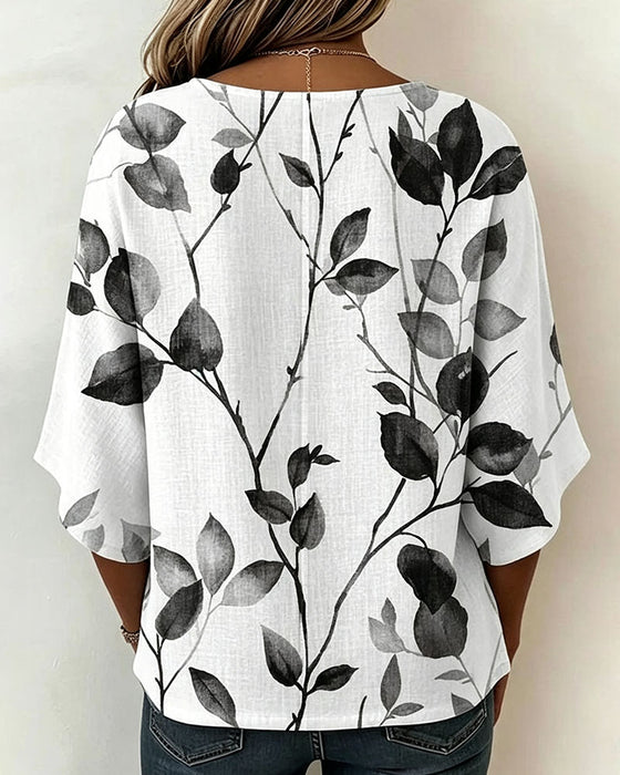 Blouse Lâche Lavage À L'Encre