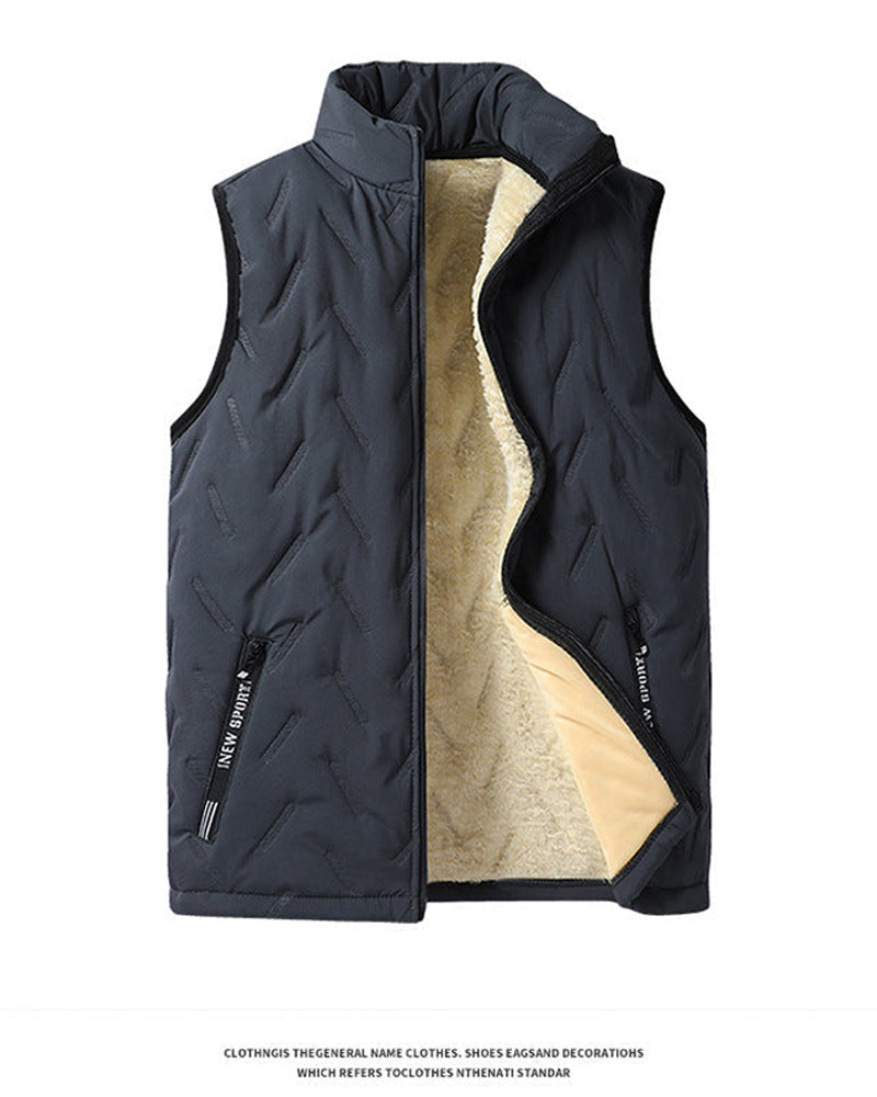 Gilet Unisex Hiver Chaud Décontracté Sans Manches Matelassé Doublure Polaire