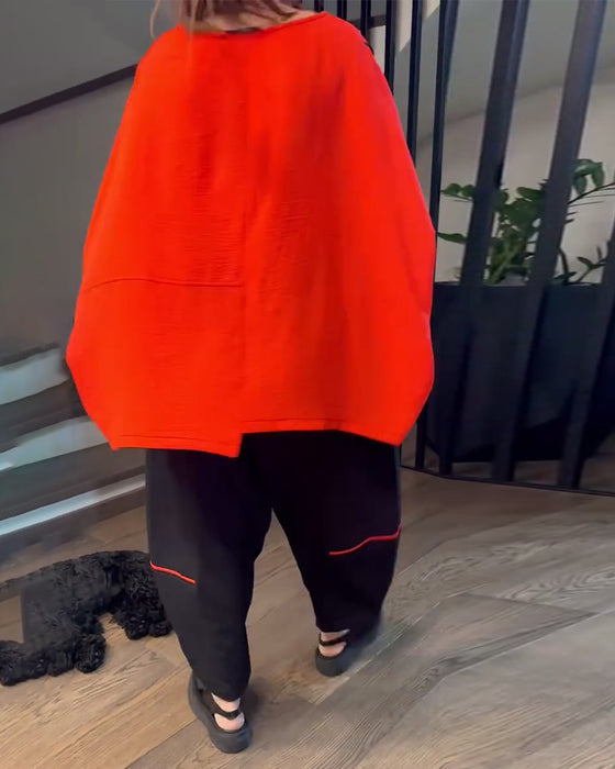 Set Bloomers Amples Casual Color-Blocking