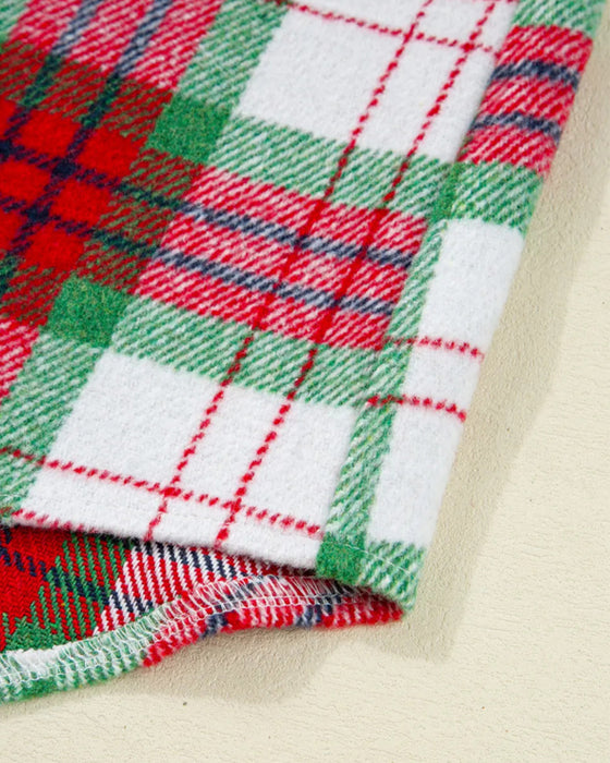 Manteau À Carreaux Laine Chemise Décontractée