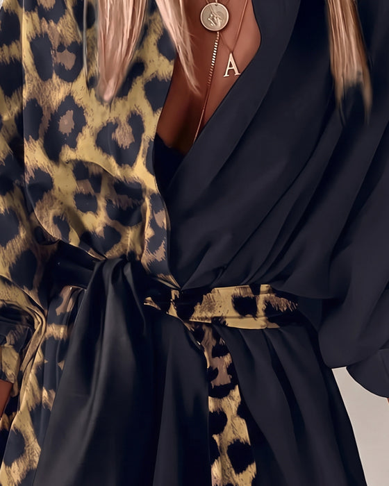Robe Léopard Patchwork Attacher