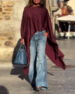 Chemisier irrégulier batman de couleur unie