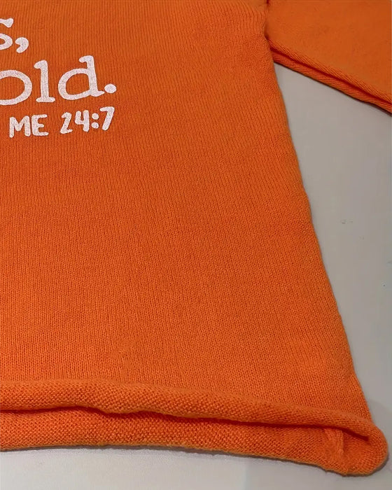 Pull Col En V Imprimé Lettre Ample Décontracté