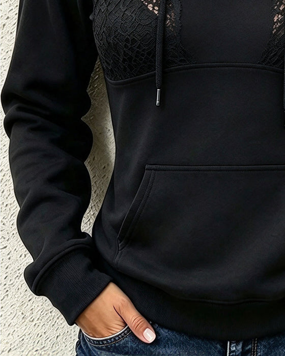 Sweat Demi-Zip À Capuche Cordon