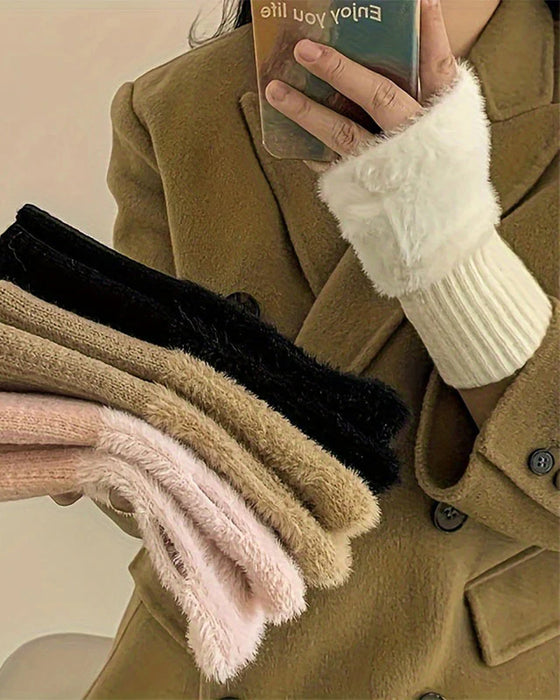 Gants Uni À La Mode Chaud