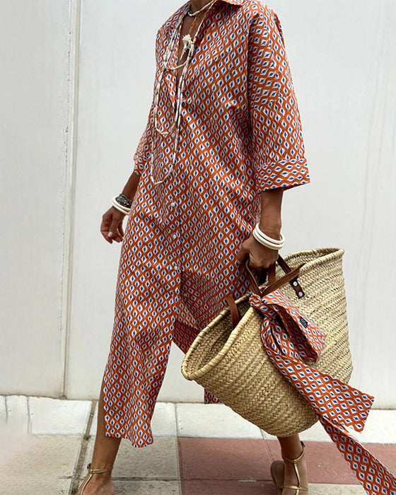 Robe À Fente Latérale Chemise