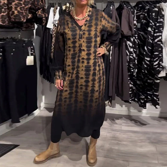 Robe dégradée manches longues col V