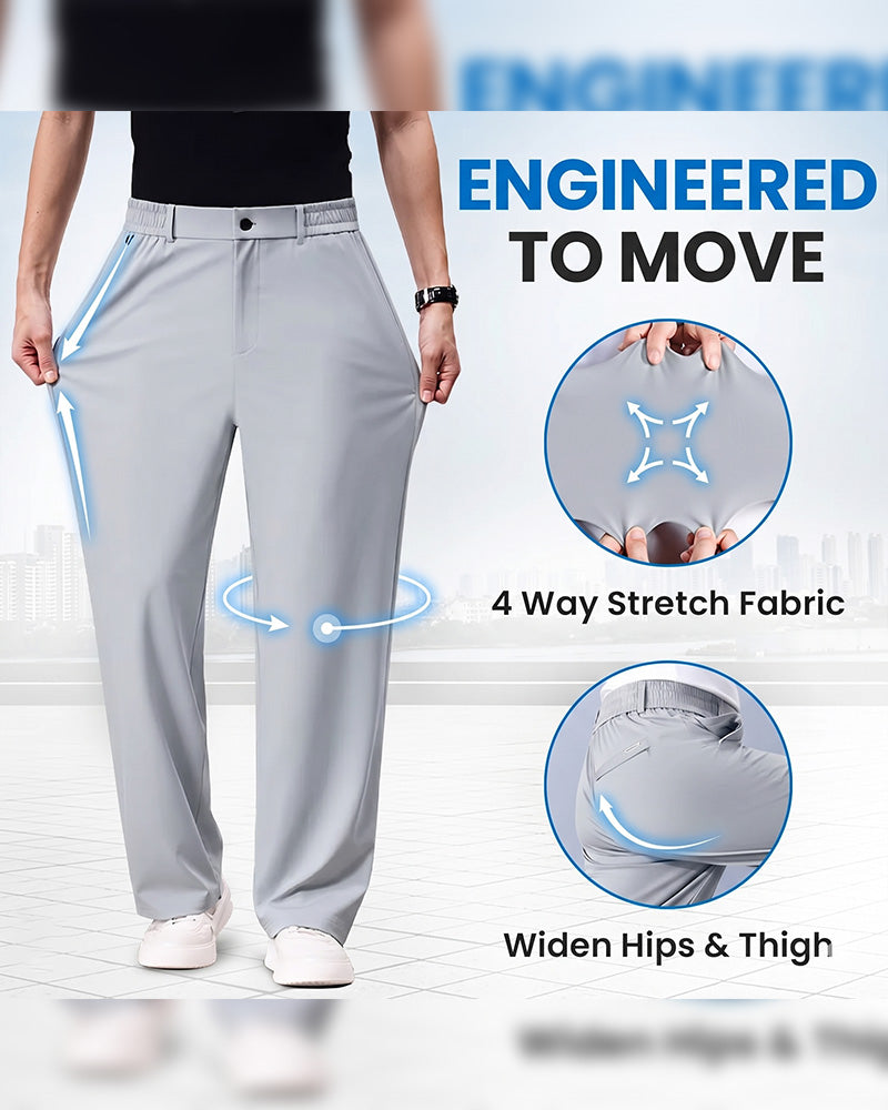 Pantalon Décontracté Uni Jambe Droite