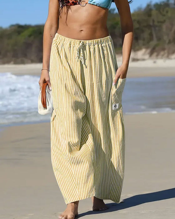 Pantalon Décontracté Imprimé Écossais Coupé