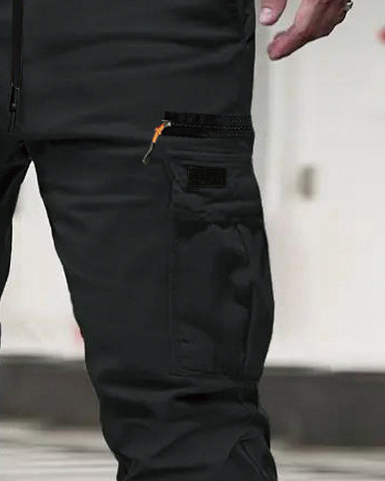 Pantalon Homme Poignet Élastique Unie Décontracté