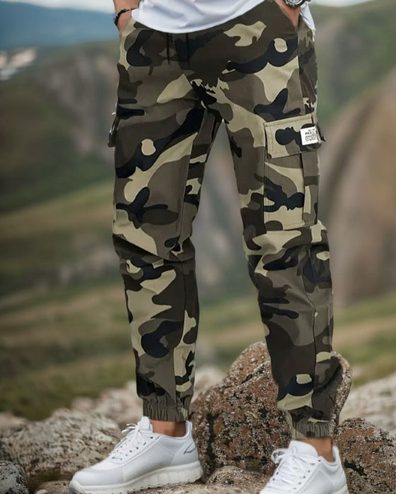 Pantalon Camouflage Motif Décontracté Travail