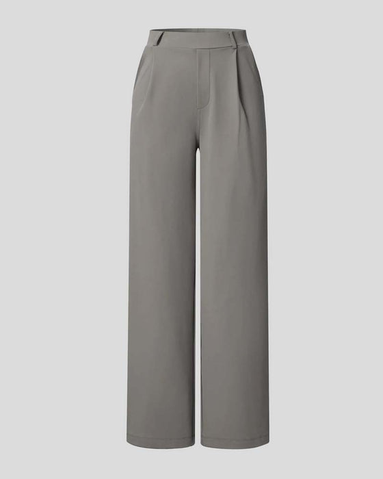 Pantalon Droit En Couleur Unie Avec Tombant Pour Costume