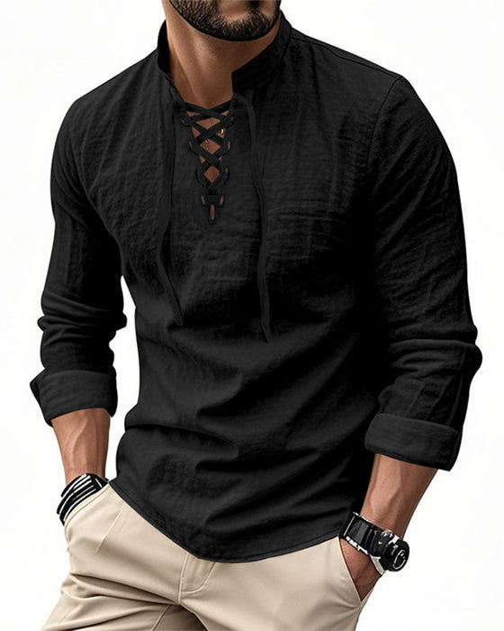 Chemise Homme Décontractée De Couleur Unie – Classique, Confortable & Polyvalente À Associer 👔