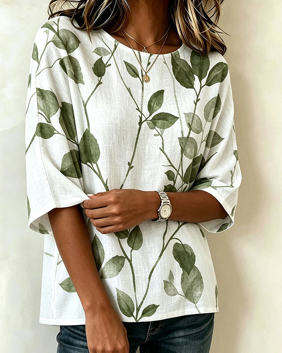 Blouse Lâche Lavage À L'Encre