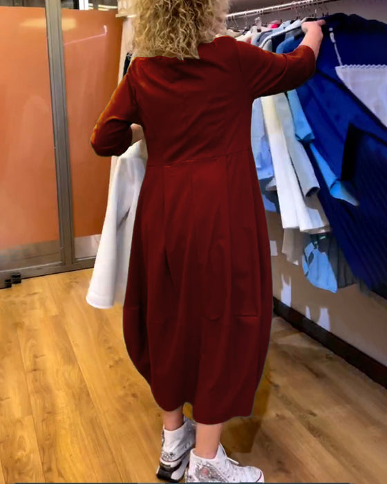 Robe à col rond et manches 2/3