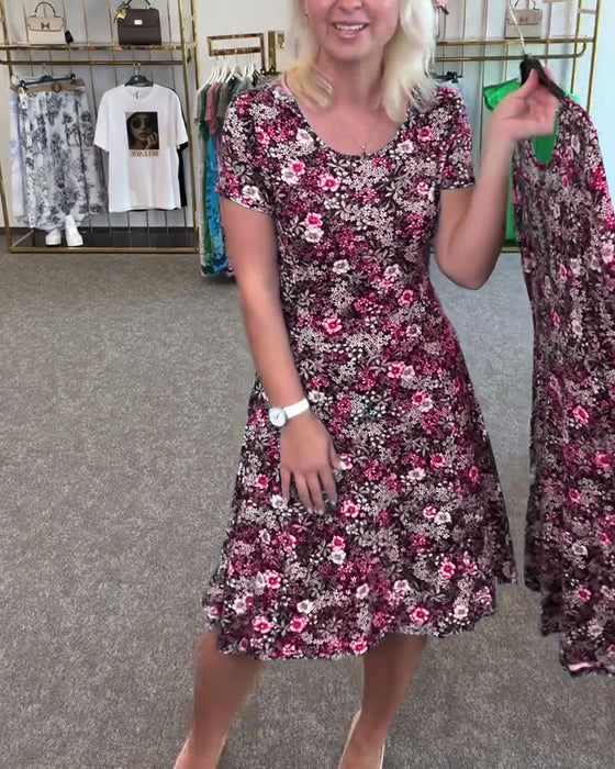 Robe Élégante Taille Fine Imprimée