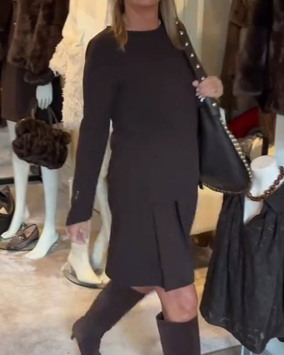 Robe Ourlet A Fente Poignets