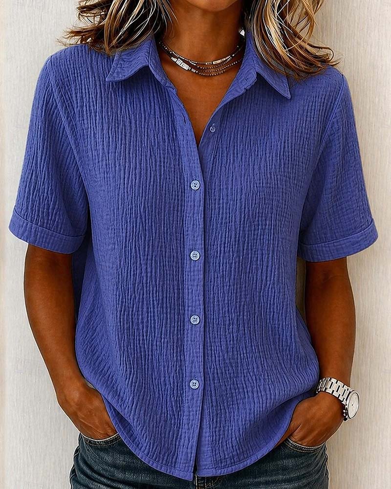 Chemise À Manches Courtes Et Col