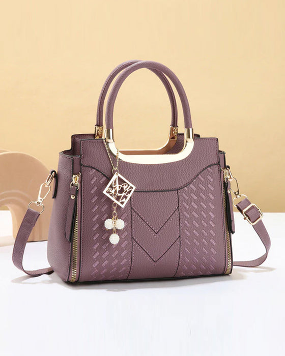 Sac Femme'S V-Piqué Poignée Supérieure Satchel