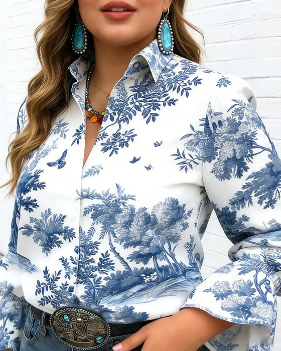 Chemise Imprimée À Manches Longues