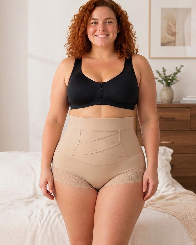 Culotte Gainante Femme Avec Contrôle Du Ventre Croisé