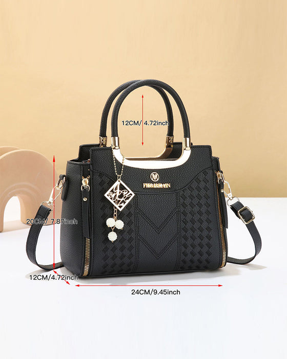 Sac Femme'S V-Piqué Poignée Supérieure Satchel