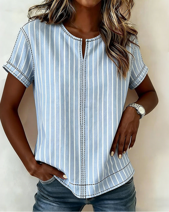 T-Shirt Simple Designer Rayé