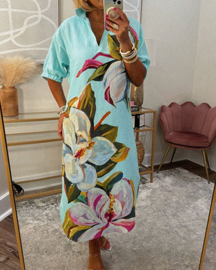 Robe décontractée ample à imprimé floral