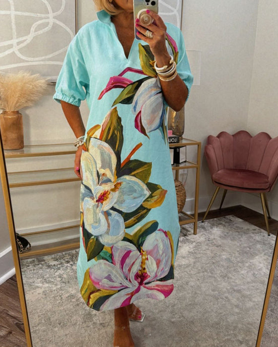 Robe décontractée ample à imprimé floral