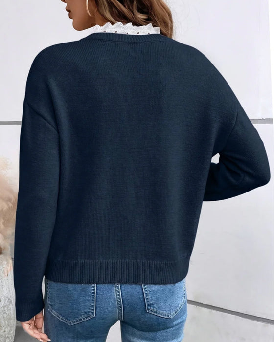Pull En Maille Nawarat Avec Dentelle
