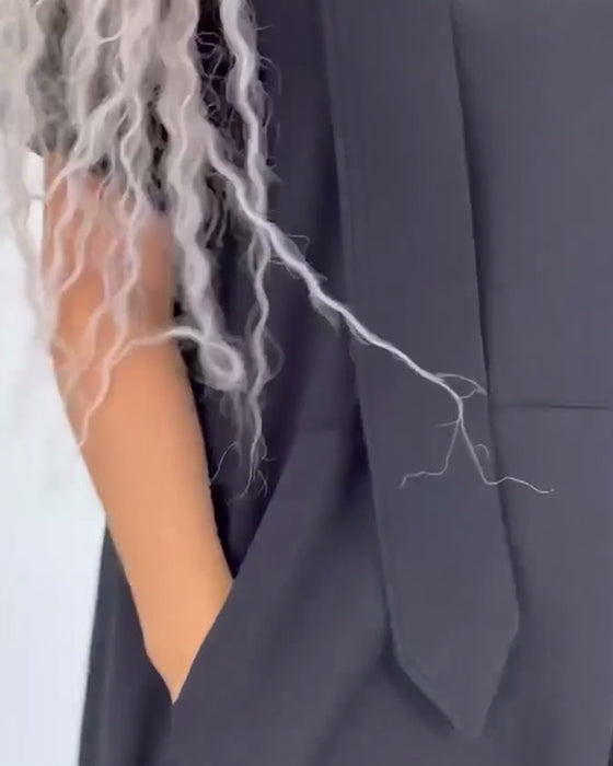 Robe Couleur Unie Sweat À Capuche Décontracté