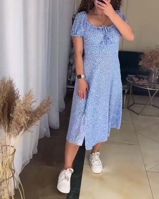 Robe florale coupe slim décontractée