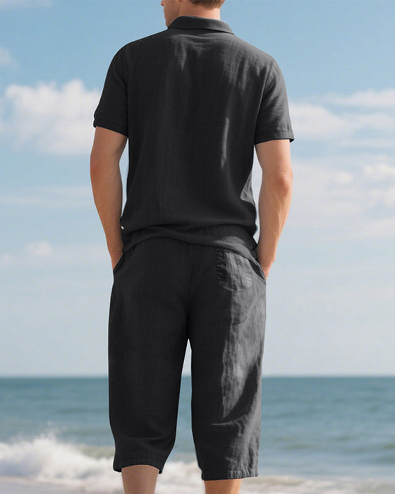 Ensemble Décontracté Pour Homme Composé D'un Polo Et D'un Pantalon 7/8