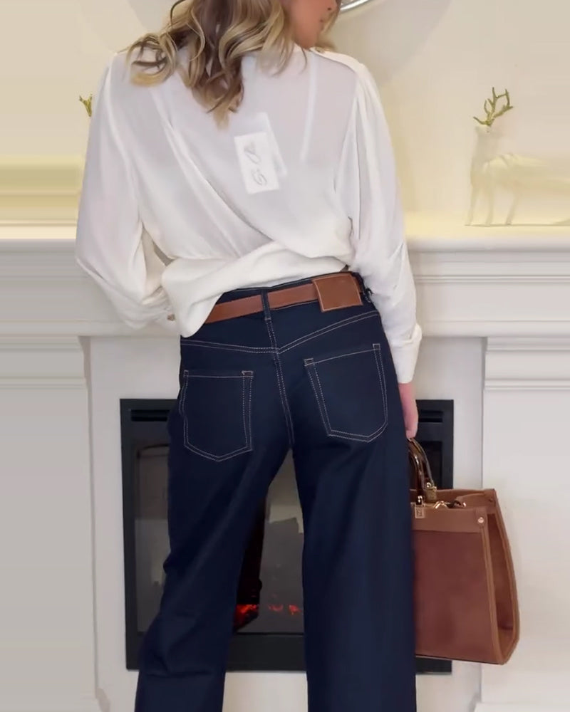 Haut Unie Élégant Col Costume