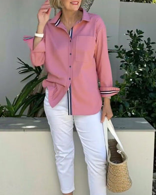 Chemise Manches Longues Col Boutonné Avec Poche