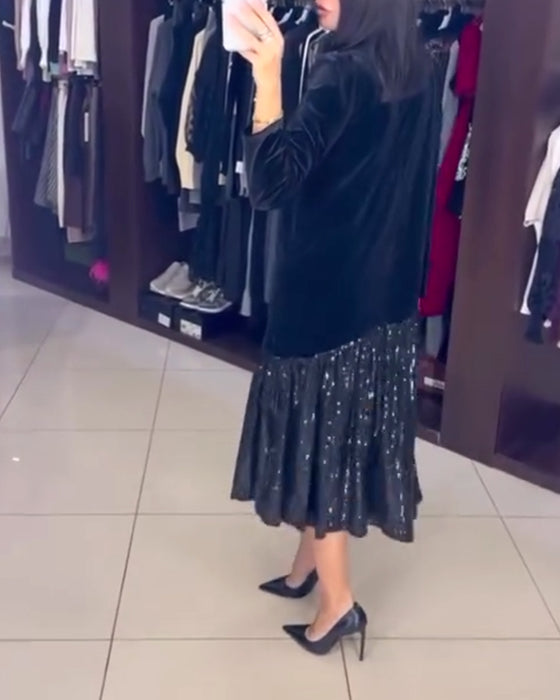 Robe à paillettes au tempérament décontracté